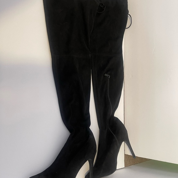 JOY IN LOVE Women's Microsuede Over The Knee High Heel Boots black boots - Picture 10 of 12